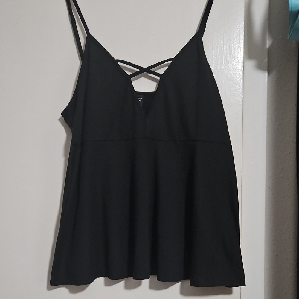 Plus Size Black Strappy Women's Top